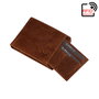 Zoozie Bags Cartera para Hombre de Piel Auténtica, Tostado, 10 cm x 2 cm x 7.4 cm